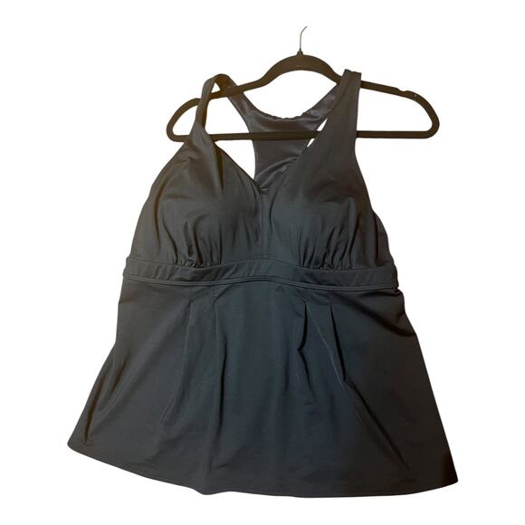 Lands’ End Black Halter Tankini Swim Top Plus Size 20W - Picture 1 of 7